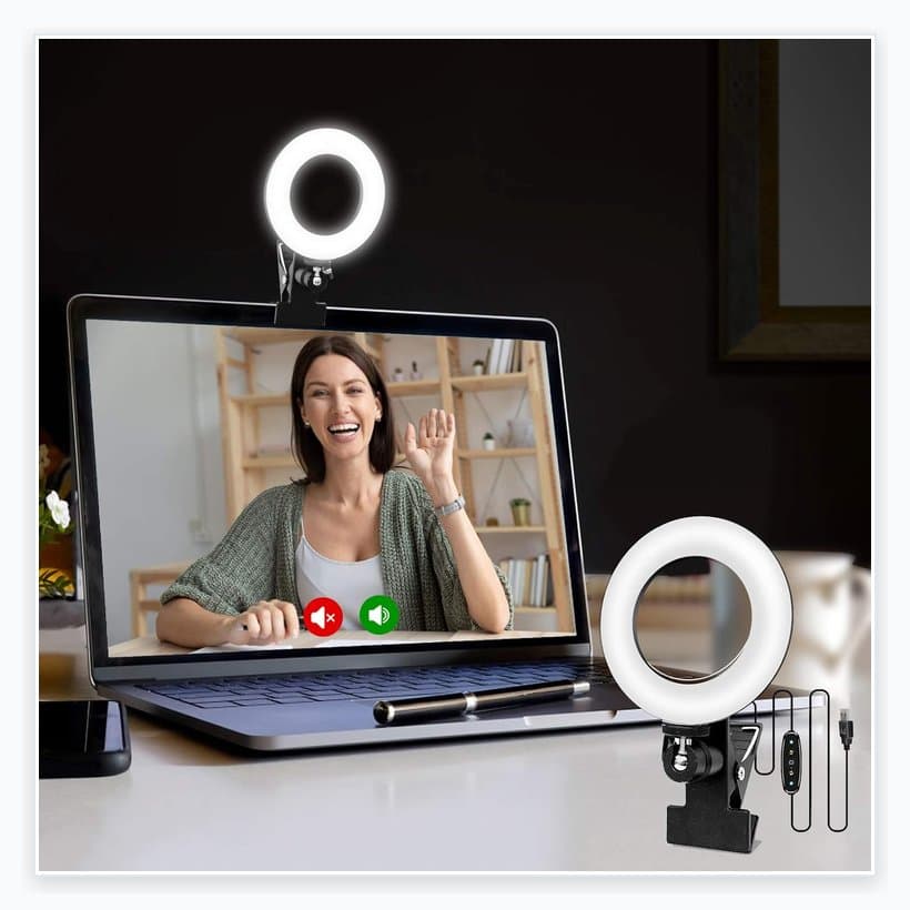 Ubeesize ring light with adjustable brightness for professional video calls and remote work